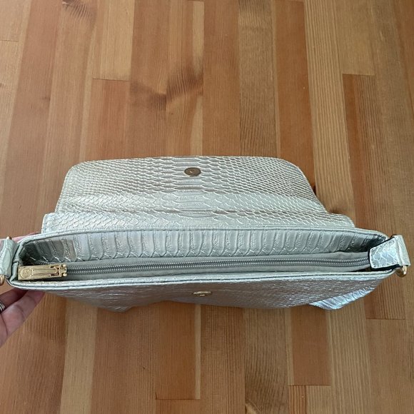 Michael Kors Silver Metallic Two Tone Leather Animal Print Clutch - Picture 8 of 9